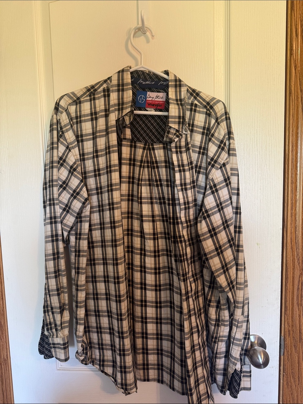 Wrangler Black & White Plaid Lightweight Shirt Jacket